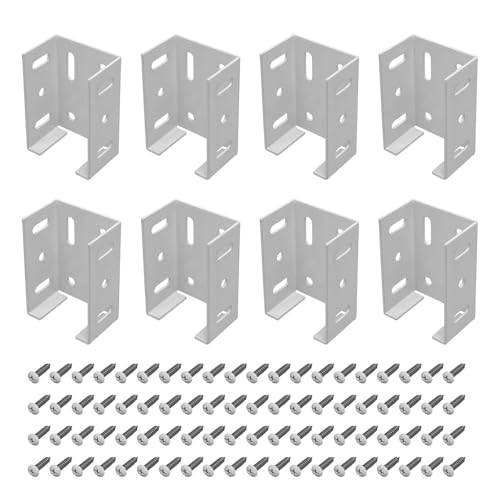 8 Stück Deck-Geländer-Halterung, robuste Aluminiumlegierung, Zaun für Zaunpaneel zu Pfosten, Verbindungsschienen, robuste Aluminiumlegierung, Zaunhalterung mit Schrauben 8 Stück Deck-Geländer-Halterung, robuste Aluminiumlegierung, Zaun für Zaunpaneel zu Pfosten, Verbindungsschienen, robuste Aluminiumlegierung, Zaunhalterung mit Schrauben von Sweeaau