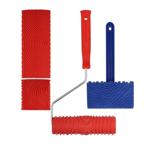 Bastelfreundlicher Gummi-Texturroller für natürliche Holzmuster, Wandmalerei-Werkzeug für Renovierungsprojekte, mehrere Oberflächen Bastelfreundlicher Gummi-Texturroller für natürliche Holzmuster, Wandmalerei-Werkzeug für Renovierungsprojekte, mehrere Oberflächen von Sweeaau