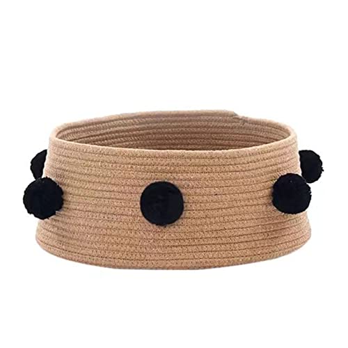 Bettkorb, kleines rundes Nest mit Pompons, Dekor, Baumwolle, gewebt, waschbar, handgefertigt, Haustierhaus für Innenkatzen, Baumwolle, gewebter Bettkorb, rundes Nest, klein für Indoor-Katzen Bettkorb, kleines rundes Nest mit Pompons, Dekor, Baumwolle, gewebt, waschbar, handgefertigt, Haustierhaus für Innenkatzen, Baumwolle, gewebter Bettkorb, rundes Nest, klein für Indoor-Katzen von Sweeaau