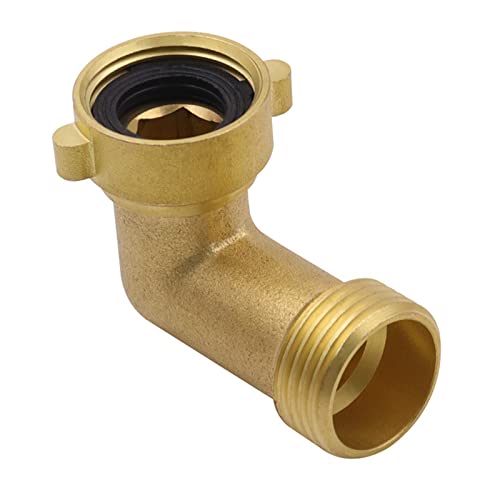Bewässerungsschlauch-Winkel, 90 Grad, Messing-Winkelstück, massiver Messingadapter, Schnellanschluss, Gartenrohrverlängerungsadapter, beheiztes Wasser für Hochdruck-Sprühdüse, einziehbare von Sweeaau