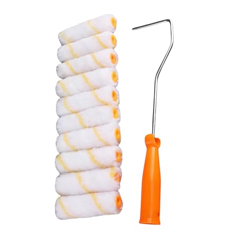 Farbroller-Set, Daumenkerne, kleine Ecken, Latex-Farbkerne, kleine Halterung, Polyester-Mischung, Malwerkzeug, 10 Stück Farbroller-Set, Daumenkerne, kleine Ecken, Latex-Farbkerne, kleine Halterung, Polyester-Mischung, Malwerkzeug, 10 Stück von Sweeaau