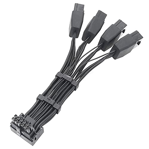 GPU RTX4090 RTX4080 Serie 18AWG 4x8pin 3x8pin PCI-e auf 16pin (12+4) PCI-e 5.0 12VHPWR Connector 90-Grad-Winkel 3x8pin 4x8pin auf 16pin Grafikkarte Netzteil 8pin Adapter Line PCIE 5.0 For To von Sweeaau