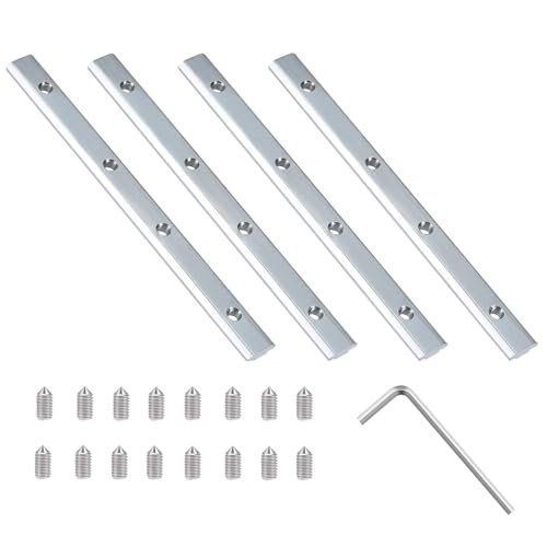 Gerader Verbindungsstück, 4 Stück, Aluminium-Extrusionsverbinder, Eckwinkel mit Schrauben und Schraubenschlüssel für Aluminiumabschnitt, gerade Linienschiene Gerader Verbindungsstück, 4 Stück, Aluminium-Extrusionsverbinder, Eckwinkel mit Schrauben und Schraubenschlüssel für Aluminiumabschnitt, gerade Linienschiene von Sweeaau