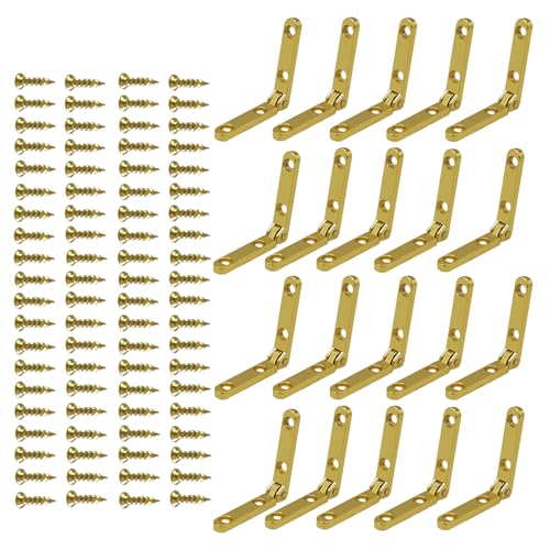 Goldene kleine Scharniere, 90 Grad, inklusive Schrauben, korrosionsbeständige Schrauben, einfache Installation für kleine Boxen und Schränke, dekorative Scharniere Goldene kleine Scharniere, 90 Grad, inklusive Schrauben, korrosionsbeständige Schrauben, einfache Installation für kleine Boxen und Schränke, dekorative Scharniere von Sweeaau