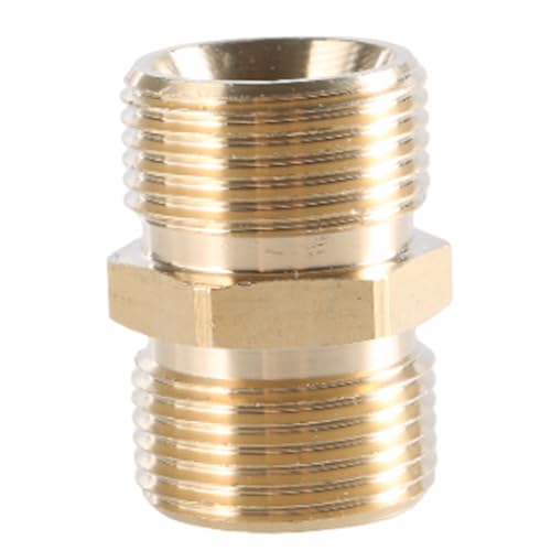 Hochdruckreiniger-Schlauchverlängerung aus Messing, M22, 15 mm auf M22, 14 mm Stecker, einfache Installation, hohe Schlauchverlängerung, Verbindungsstück, Unterlegscheibenadapter Hochdruckreiniger-Schlauchverlängerung aus Messing, M22, 15 mm auf M22, 14 mm Stecker, einfache Installation, hohe Schlauchverlängerung, Verbindungsstück, Unterlegscheibenadapter von Sweeaau