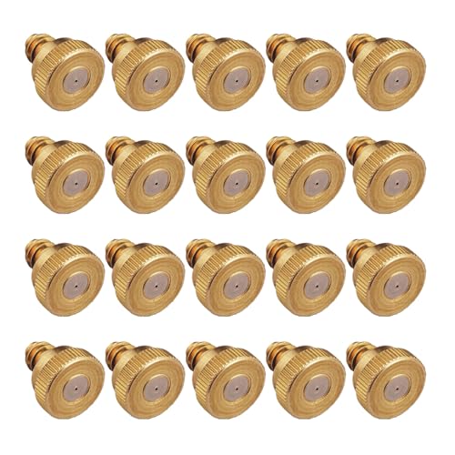 Messing-Nebeldüsen 0,5 mm Öffnung, robuste Kühlsprühgeräte mit O-Ringen für Gewächshäuser, Prävention, 20 Stück Niederdruck-Gartensprühdüsen von Sweeaau