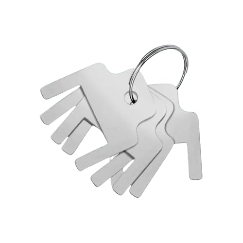 Praktisches Toilettenwerkzeug-Set, 6-teilig, mit Spenderzugang, stabiler Edelstahl mit sicherem Metall-Schlüsselanhängerspender von Sweeaau