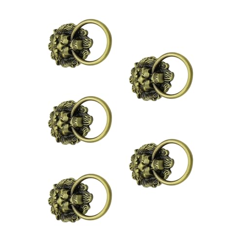 Schubladengriffe im Vintage-Stil, mit Löwenköpfen, eleganter, stabiler Legierungsgriff für Schränke und Türen, den täglichen Gebrauch, 5 Stück Schubladengriffe im Vintage-Stil, mit Löwenköpfen, eleganter, stabiler Legierungsgriff für Schränke und Türen, den täglichen Gebrauch, 5 Stück von Sweeaau
