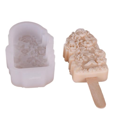 Silikon-Eiscreme-Formen mit Blumen-Motiv, für Eis am Stiel, Texturwerkzeug, Eis am Stiel Silikon-Eiscreme-Formen mit Blumen-Motiv, für Eis am Stiel, Texturwerkzeug, Eis am Stiel von Sweeaau