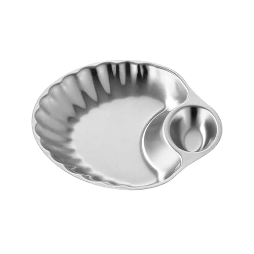 Stilvoller Edelstahl-Snack-Teller für Lebensmittelarrangement, ideal für Familienfeiern oder Buffets, Präsentationen mit zwei Fächern Stilvoller Edelstahl-Snack-Teller für Lebensmittelarrangement, ideal für Familienfeiern oder Buffets, Präsentationen mit zwei Fächern von Sweeaau