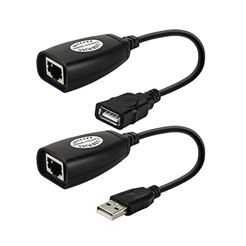Sweeaau USB-auf-RJ45-LAN-Ethernet-Netzwerk-Verlängerungsadapter, Konverterkabel für Cat6, Cat5e, RJ45, LAN, Ethernet, Extender, Ethernet-Kabel, USB über Cat5e, 2 Stück Sweeaau USB-auf-RJ45-LAN-Ethernet-Netzwerk-Verlängerungsadapter, Konverterkabel für Cat6, Cat5e, RJ45, LAN, Ethernet, Extender, Ethernet-Kabel, USB über Cat5e, 2 Stück von Sweeaau