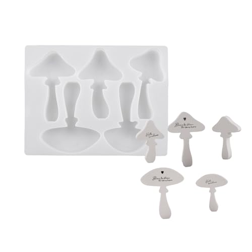 Vielseitiges Pilz-Display-Ornament-Silikonform-Set für bezaubernde Pilzformen und Dekorationen, Epoxidharz-Gussform von Sweeaau