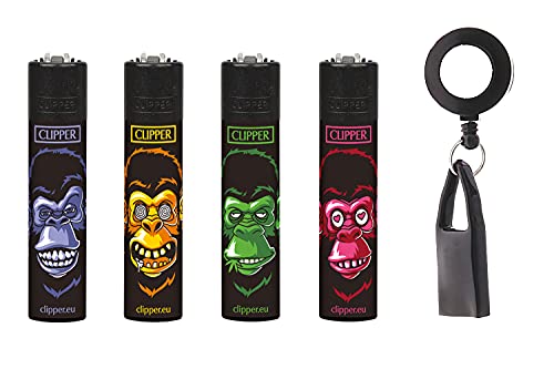 Clipper Affen im 4er- Set mit Gratis Lighter Leash von SweedZ