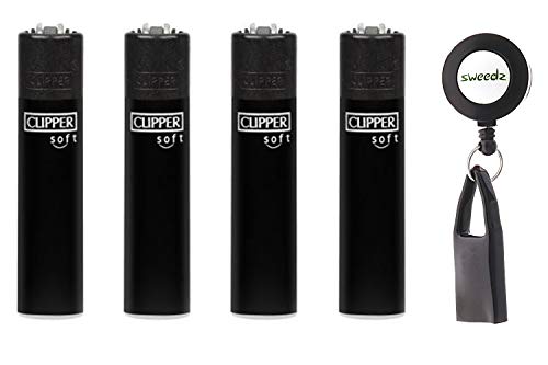 Clipper All Black Soft im 4er- Set mit Gratis Lighter Leasher von SweedZ