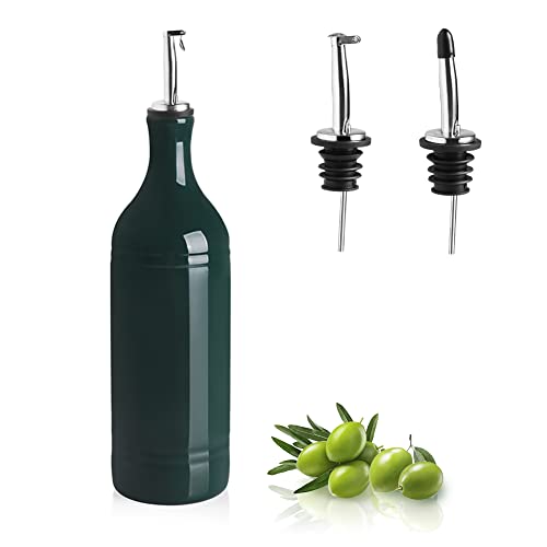 Sweejar Home Große keramische Olivenölspenderflasche, Opaque Oil Cruet schützt Öl, um Oxidation zu reduzieren, Geeignet für die Lagerung von Öl, Essig und anderen Flüssigkeiten, 680ml (Blaugrün) von Sweejar Home