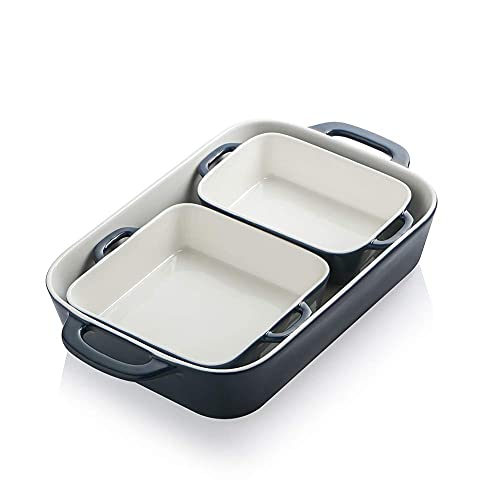 Sweejar Home Keramik-Backformen-Set, rechteckige Backform zum Kochen, für die Küche, zum Kuchenessen, für Bankette und den täglichen Gebrauch, 32cm x 22cm Porzellan-Backformen (Marine) von Sweejar Home