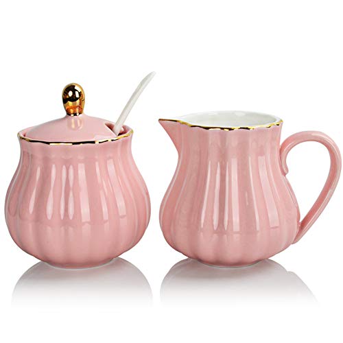 Sweejar Home Royal Keramik Zucker- und Sahnekännchen-Set, 3-teiliges Set mit Sahnekrug, Zuckerdose von Sweejar Home