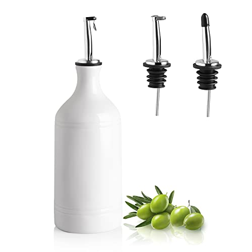 SWEEJAR Porzellan-Olivenölspenderflasche, blickdichte Ölmenge schützt Öl, um Oxidation zu reduzieren, geeignet für die Aufbewahrung von Öl, Essig, 1 Stück, 440 ml (neu) von Sweejar