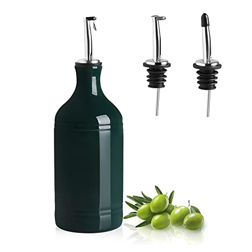 SWEEJAR Porzellan-Olivenölspenderflasche, blickdichte Ölmenge schützt Öl, um Oxidation zu reduzieren, geeignet für die Aufbewahrung von Öl, Essig, 1 Stück, 440 ml (neue Jade) von Sweejar