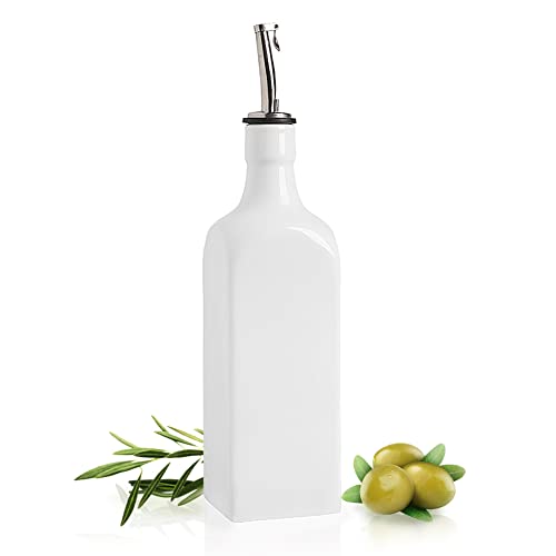 Sweejar Keramik-Olivenöl-Spenderflasche, blickdichte Öl-Menage schützt Öl, um Oxidation zu reduzieren, geeignet für die Lagerung von Öl, Essig, 1 Stück, 19 ml (weiß) von Sweejar