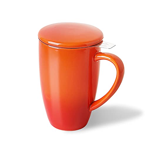 Sweejar Porzellan-Teetasse mit Teesieb und Deckel, Teetasse mit Filter, lose Blätter, Teetasse, Steeper Maker, 40 ml, für Tee/Kaffee/Milch/Frauen/Büro/Zuhause/Geschenk (Farbverlauf) von Sweejar