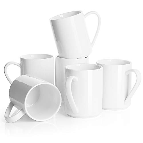 Sweese 603.001 Porzellan Kaffeebecher Set Kaffeebecher Becher Becher Becher Becher Becher Becher Kaffee Tee Kakao Glühgetränke 6er Set Weiß von Sweese