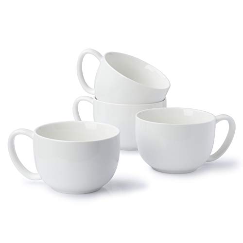 Sweese 613.401 Kaffeetasse - 624 ml Jumbo Suppenschüssel und Müslischale, 4 Stück, weiß von Sweese