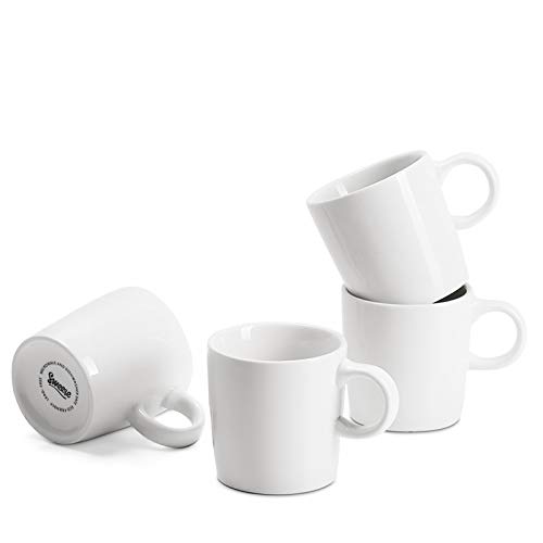 Sweese Espressotassen aus Porzellan, 100 ml, 4er-Set, Mini-Kaffeetassen, Demitasse-Tassen – Weiß von Sweese