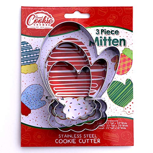 Ausstechformen-Set Fäustlinge, 3-teilig, Edelstahl von Sweet Cookie Crumbs