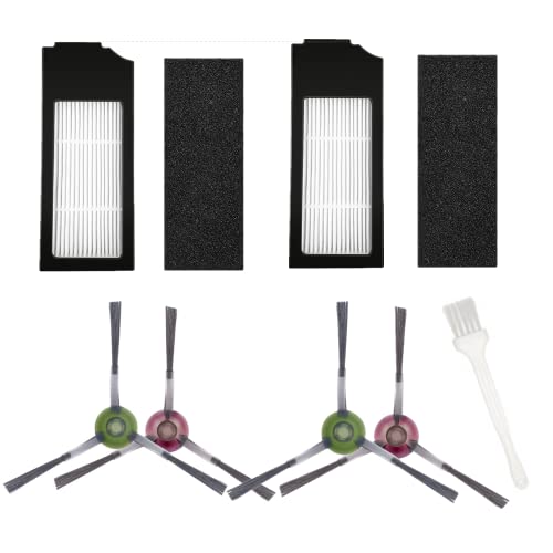8 Stück Ersatzteile kompatibel mit Ecovacs DEEBOT X1 OMNI TURBO Zubehör - 4 Filter + 4 Seitenbürsten von Sweet D