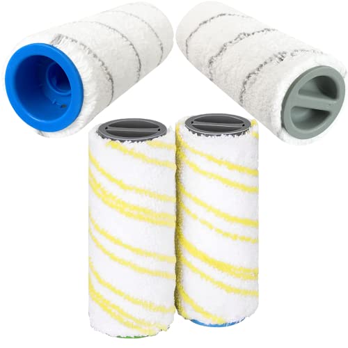 Sweet D Bürstenrolle für Kärcher FC5 FC7 FC3 FC3D Zubehör, Microfaser Walzenbürste Set 2.055-007.0/2.055-006.0（Gelb + Grau） von Sweet D
