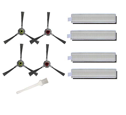 Ersatzteile für Ecovacs Deebot OZMO Slim 10 Robotics Staubsauger - 8 Filter Hepa 4 Seitenbürsten 1 * Reinigungsbürste, Zubehörset, 13 Stück von Sweet D