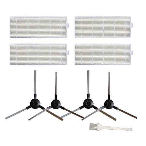 Ersatzteile für Proscenic VSLAM 811GB Proscenic VSLAM 911SE 4 Filters Hepa + 4 Seitenbürsten, Zubehör von Sweet D