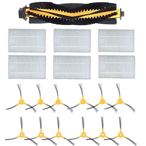 Filter Bürste Ersatzteile Zubehör für Proscenic 830T 800T 820T 820S Staubsauger Roboter - 1 Hauptbürsten 6 hepa Filters 12 Seitenbürsten von Sweet D