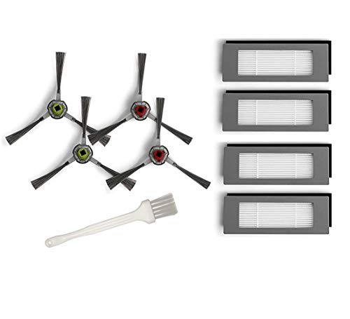 Seitenbürsten Feinstaubfilter Ersatzset für Deebot Ozmo 610 Zubehör für Ecovacs DD4G-KTA - 4 Seitenbürsten + 4 Filter Hepa + 1 Reinigungsbürste von Sweet D