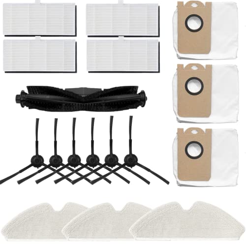 Sweet D ​Zubehör Set für Proscenic M7 Pro Staubsauger Ersatzteile - 1 Rollenbürste 6 Seitenbürsten 3 Staubbeutel Wischtücher 4 hepa Filters von Sweet D
