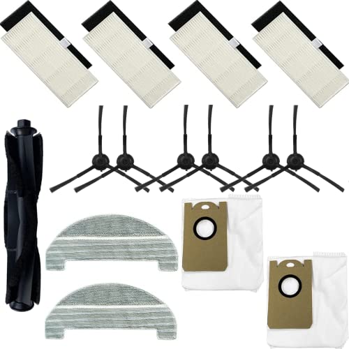 Zubehör Set für Proscenic M8 PRO Saugroboter, 1 x Rollenbürste, 6 x Seitenbürste, 4 x HEPA-Filter, 2 x Wischtuch, 2 x Ersatzbeutel von Sweet D