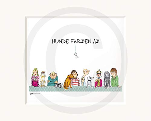 Sweet Design Passepartout Bild Wanddeko von Barbara Freundlieb - Hunde Hundeliebe - in Museums Qualität - 24 x 30 cm - 1,9 mm Passepartout-Karton Brilliante Premium-Qualität in klaren, satten Farben von LUMBO