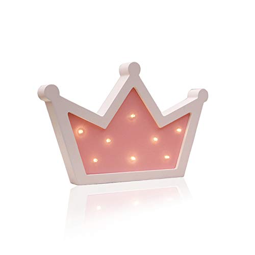 LED-Wanddekoration in Kronenform, Königin Prinzessin König geformtes Schild, beleuchtet, Kronendekoration für Geburtstag, Hochzeit, Party, Weihnachten, Kinderzimmer, Wohnzimmerdekoration (Pink) von Sweet FanMuLin