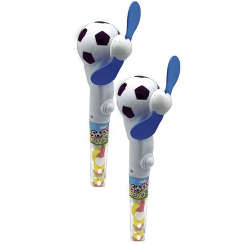 Soccer Breeze Handventilator im Fußballdesign – Mit Bonbons gefüllt (Cola Geschmack) – 2er Pack oder 12er Display – Handbetriebener Ventilator für Kindergeburtstage, Sportevents & Partys (12) von Sweet Flash