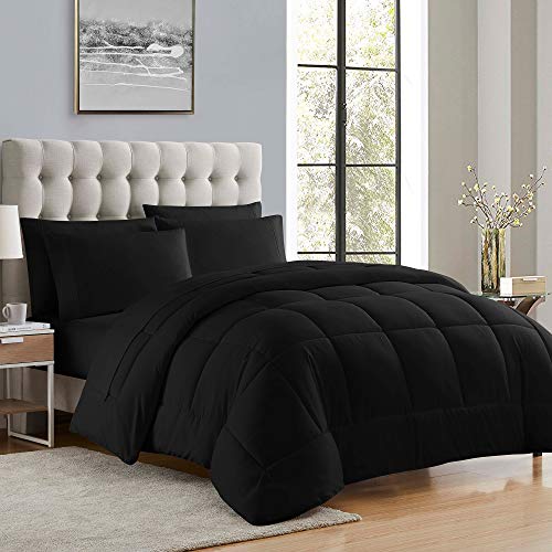Sweet Home Collection Daunen-Alternative Bettdecke, für alle Jahreszeiten, Wärme, luxuriöse Plüsch-Loft-Mikrofaser-Füllung, Bettwäsche, Doppelbett, Schwarz Sweet Home Collection Daunen-Alternative Bettdecke, für alle Jahreszeiten, Wärme, luxuriöse Plüsch-Loft-Mikrofaser-Füllung, Bettwäsche, Doppelbett, Schwarz von Sweet Home Collection