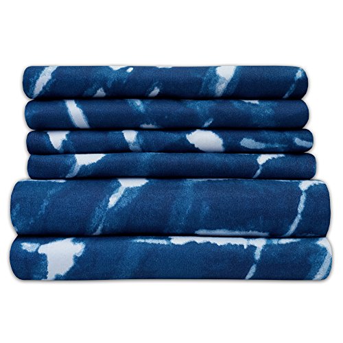 Kingsize-Bettlaken, 6-teilig, 1500 Supreme Collection, fein gebürstete Mikrofaser, Tiefe Tasche, Kingsize-Bett, 2 zusätzliche Kissenbezüge, tolles Preis-Leistungs-Verhältnis, Blau (Monroe) Kingsize-Bettlaken, 6-teilig, 1500 Supreme Collection, fein gebürstete Mikrofaser, Tiefe Tasche, Kingsize-Bett, 2 zusätzliche Kissenbezüge, tolles Preis-Leistungs-Verhältnis, Blau (Monroe) von Sweet Home Collection