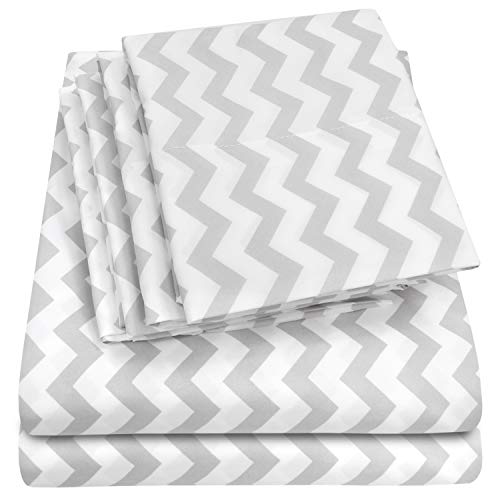Queen-Bettlaken-Set, 6-teilig, 1500 Supreme Collection, fein gebürstete Mikrofaser, tiefes Taschenbett, 2 zusätzliche Kissenbezüge, Queen-Size-Bett, Chevron-Grau Queen-Bettlaken-Set, 6-teilig, 1500 Supreme Collection, fein gebürstete Mikrofaser, tiefes Taschenbett, 2 zusätzliche Kissenbezüge, Queen-Size-Bett, Chevron-Grau von Sweet Home Collection