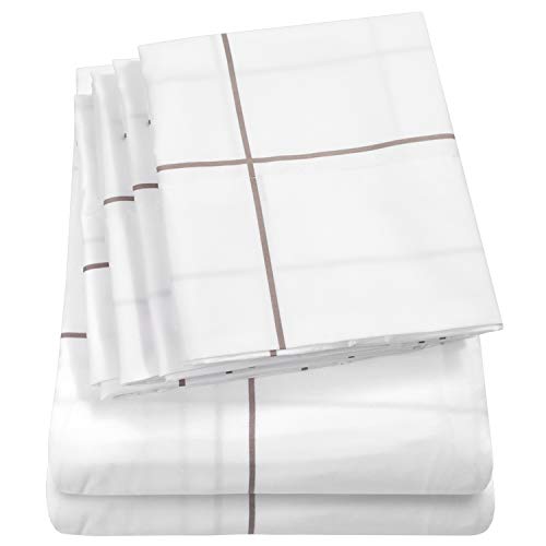 Sweet Home Collection 6 Piece Bed Sheets 1500 Thread Count Deep Pocket Fine Mikrofaser-Taschenset mit extra Kissenbezügen, Fensterscheibe weiß, King, 6 von Sweet Home Collection