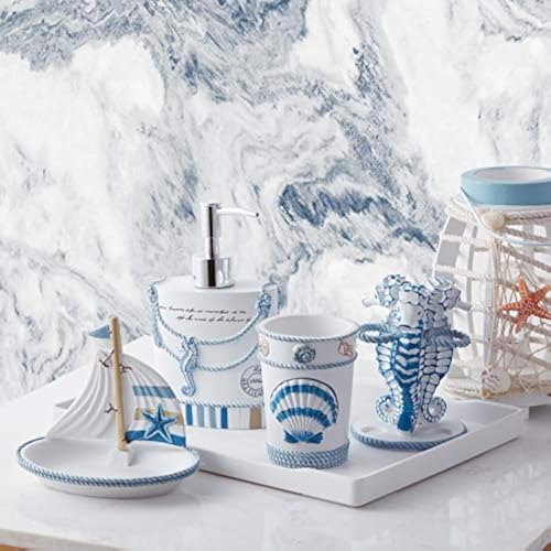 Sweet Home Collection Badaccessoires-Kollektion, einzigartige, dekorative und schöne Designs, 4-teiliges Set, Strandleben von Sweet Home Collection