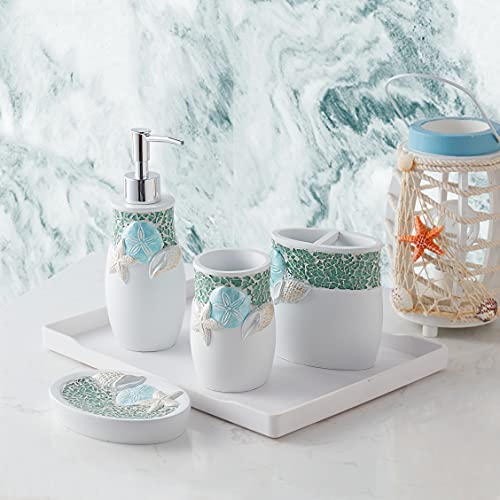 Sweet Home Collection Badaccessoires Unique Collections Modern Classic Contemporary Decorative Beautiful Designs Bath Shower Tub Décor, 4-teiliges Set, Seascape von Sweet Home Collection