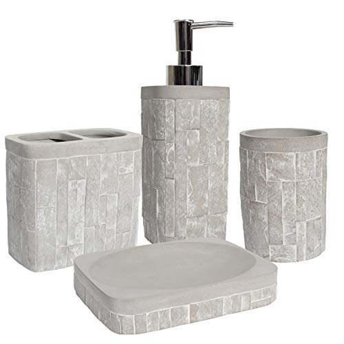 Sweet Home Collection Bathroom Accessories Collection Unique Decorative Beautiful Designs Bath Décor, 4 Piece Set, Avalon von Sweet Home Collection