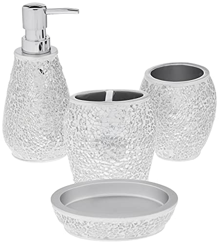 Sweet Home Collection Badaccessoires Unique Collections Modern Classic Contemporary Decorative Beautiful Designs Bath Shower Tub Décor, 4-teiliges Set, Glamour von Sweet Home Collection