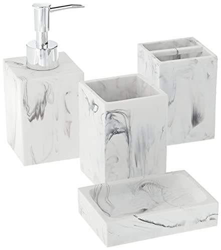 Sweet Home Collection Bathroom Accessories Collection Unique Decorative Beautiful Designs Bath Décor, 4 Piece Set, Plaza von Sweet Home Collection