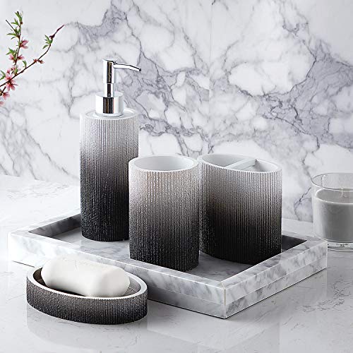 Sweet Home Collection Bathroom Accessories Collection Unique Dekorative, schöne Designs für das Bad, Harz, Urbana, 4-teilig, 4 von Sweet Home Collection